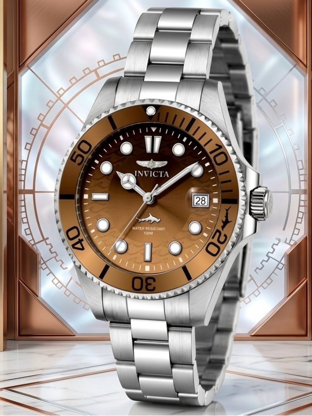Invicta Pro Diver ‘Coffee’ Brown Luxury Women’s Swim/Dive Watch! 34MM Limited Co